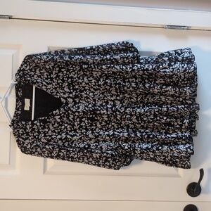 Ruffled Tiered Tunic Mini Dress With Sleeves Size S